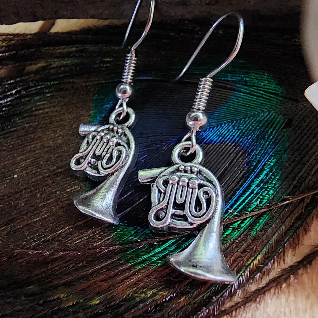 French Horn Earrings Musical Instrument Earrings Band Teacher Music Lover Gift